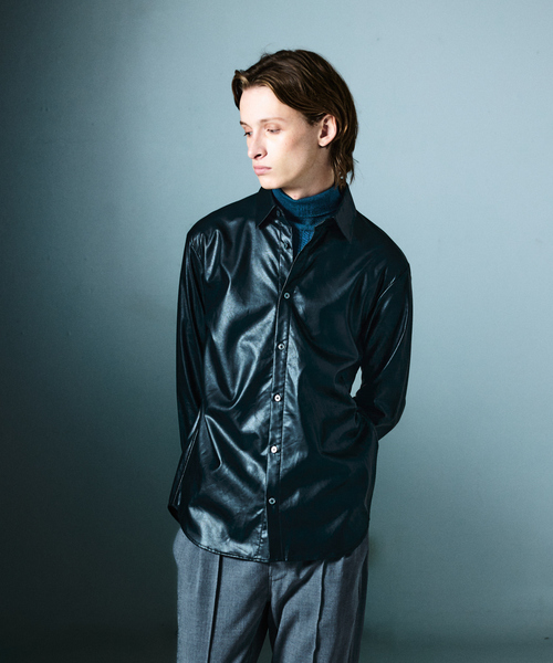 5351 POUR LES HOMMES シャツ 「シンセレザー」エコレザー 長袖