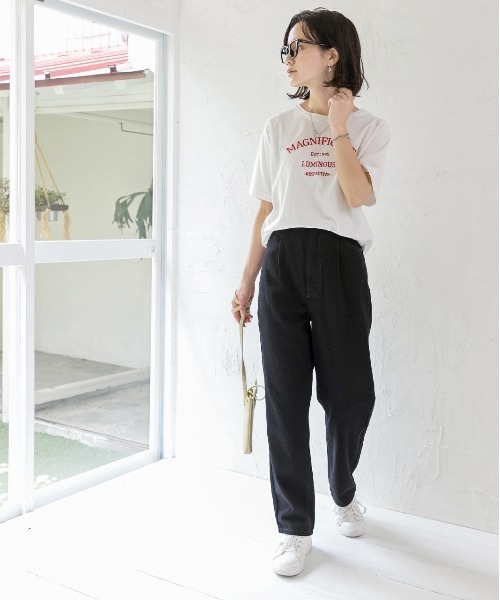 「ad thie」 加工デニムパンツ MEDIUM サックスブルー レディース