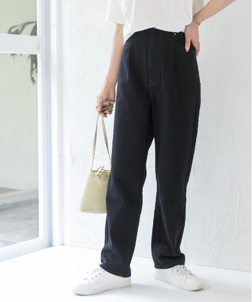 「ad thie」 加工デニムパンツ MEDIUM サックスブルー レディース