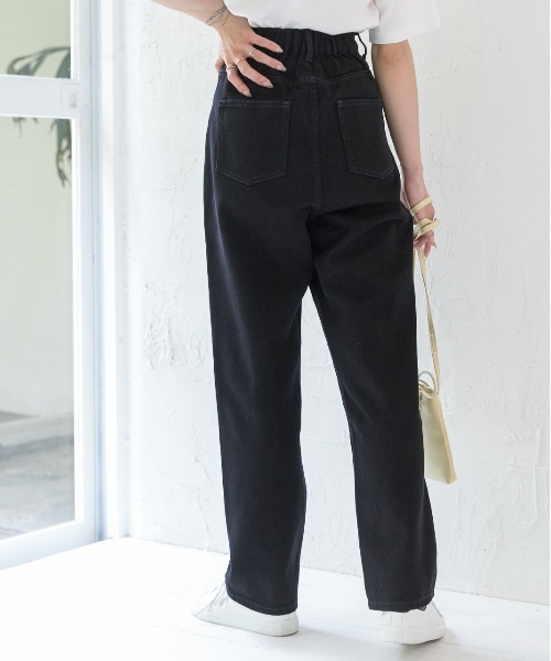 「ad thie」 加工デニムパンツ MEDIUM サックスブルー レディース
