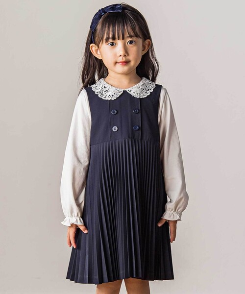 Tartine et Chocolat ジャンパースカート アコーディオンプリーツ