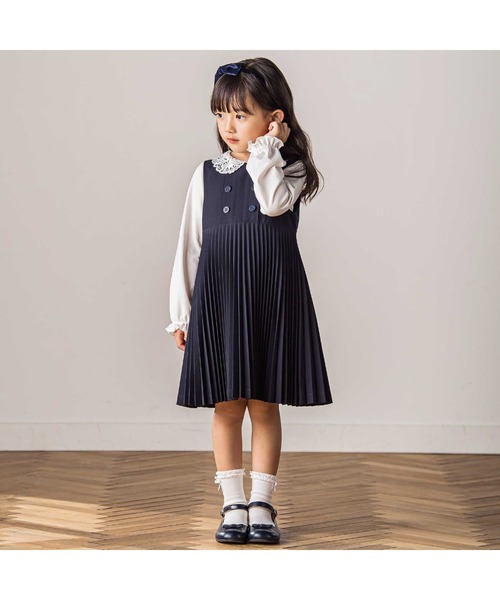Tartine et Chocolat ジャンパースカート アコーディオンプリーツ
