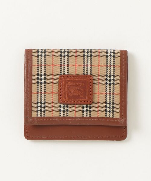 BURBERRY チェック柄 コインケース バーバリー 未使用に近い レザー