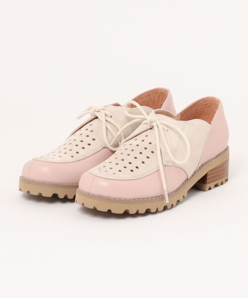 【新品タグ付き】PINK HOUSE パンチングコンビ レースアップシューズ L PINK HOUSE（ピンクハウス） フォーマルシューズ パンチングコンビ