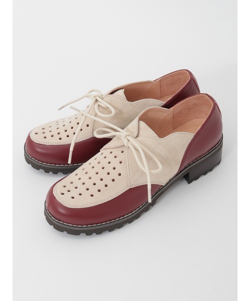 【新品タグ付き】PINK HOUSE パンチングコンビ レースアップシューズ L PINK HOUSE（ピンクハウス） フォーマルシューズ パンチングコンビ