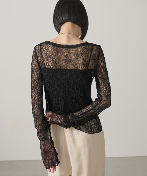 AIC. シアーレースロングスリーブトップス レディース : ZOZOTOWN