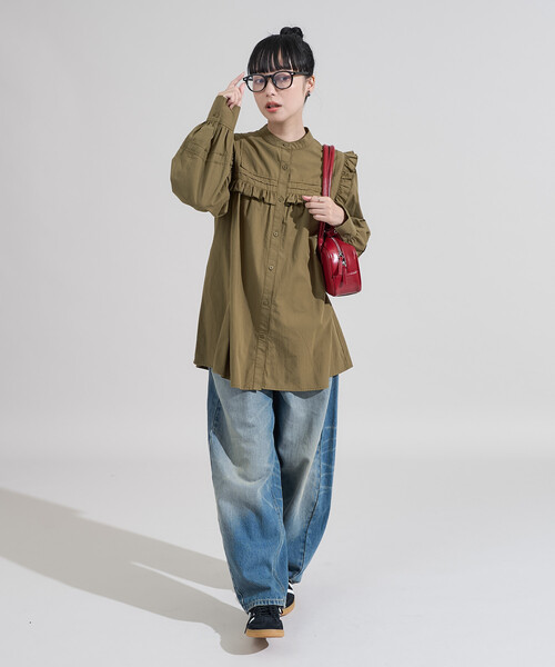ブラウス シャツ スクエア スタンドフリルブラウス レディース | FREAK'S STORE | 14