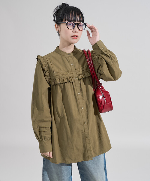 ブラウス シャツ スクエア スタンドフリルブラウス レディース | FREAK'S STORE | 19
