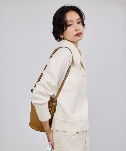 ROPE'（ロペ） ニット セーター 接結ウールドットボタンハイネック