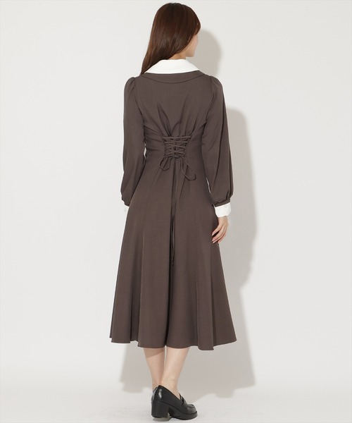 AND COUTURE（アンドクチュール） ワンピース レイヤード襟フロントZIP