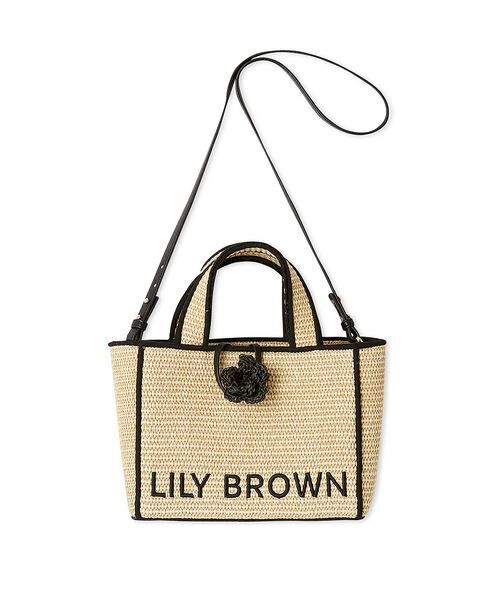 【新品未使用】LILY BROWN×MARY QUANT ロゴ入りラフィアトート 新品未使用】LILY BROWN MARY QUANTロゴ入りラフィアトート