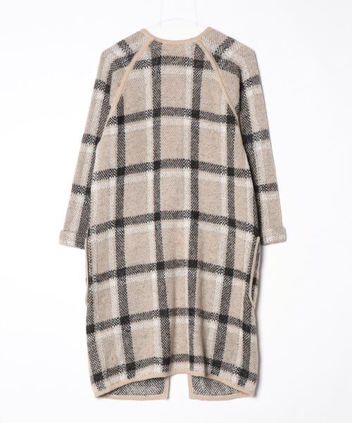 「ROSE BUD」 チェック柄ニットカーディガン FREE ベージュ レディース_画像2