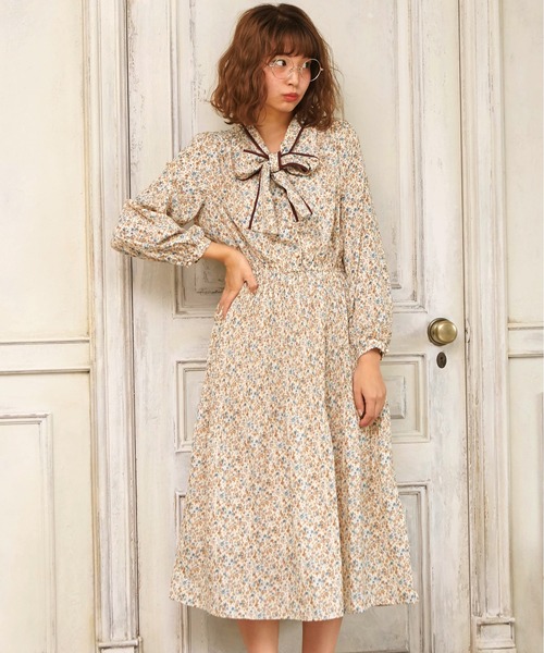 「OLIVE des OLIVE」 長袖ワンピース FREE ベージュ レディース_画像6