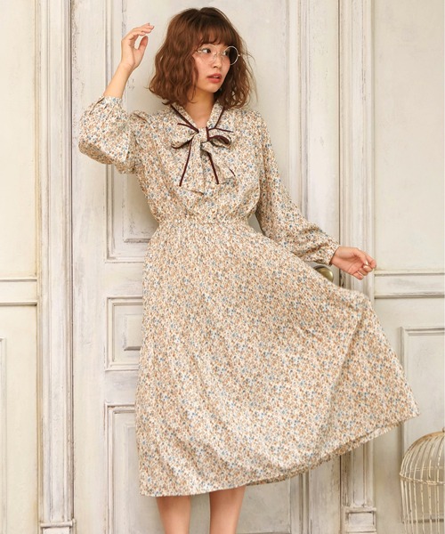 「OLIVE des OLIVE」 長袖ワンピース FREE ベージュ レディース_画像9