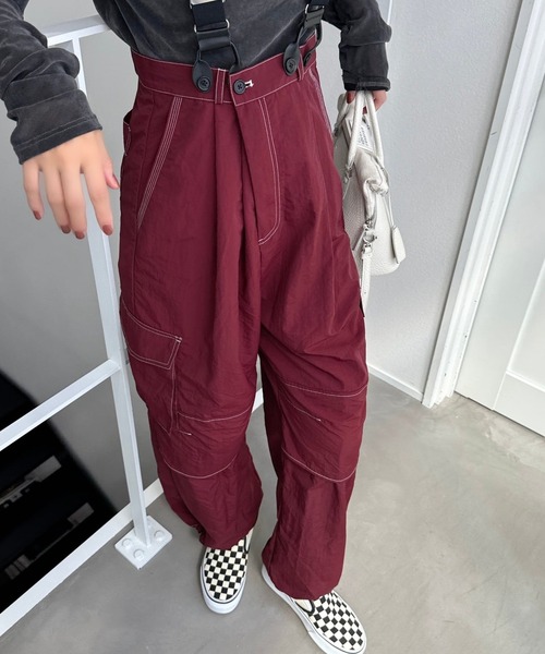 CFT. カーゴパンツ ステッチサスペンダーカーゴパンツ レディース
