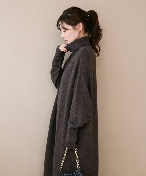 le.coeur blanc（ルクールブラン） ワンピース ネックが選べるニット