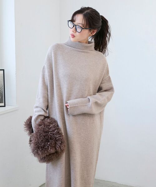 ルネ ♡ ニットワンピース le.coeur blanc（ルクールブラン） ワンピース ネックが選べるニット