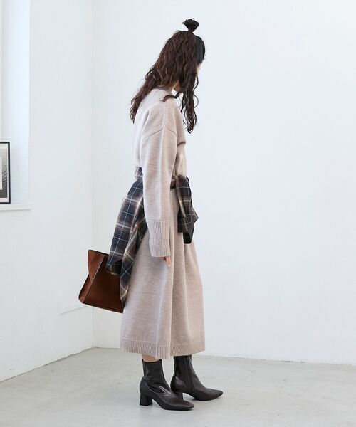 le.coeur blanc（ルクールブラン） ワンピース ネックが選べるニット