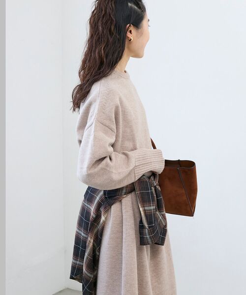 le.coeur blanc（ルクールブラン） ワンピース ネックが選べるニット