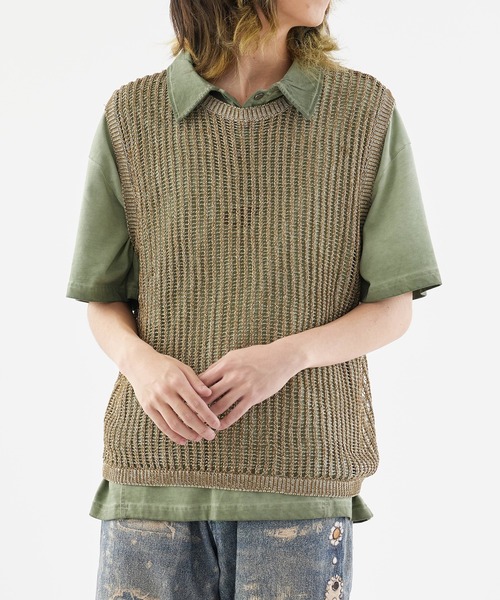 「Theater code」 ノースリーブニット M ブラック メンズ_画像7