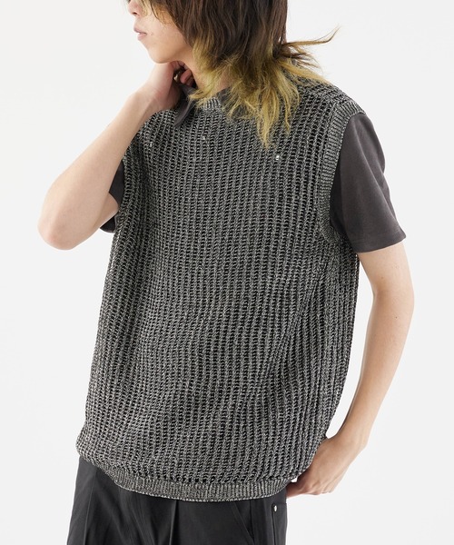 「Theater code」 ノースリーブニット M ブラック メンズ_画像9