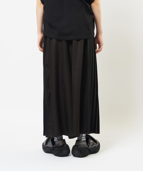 ワイドパンツ パンツ エクセルツイル　プリーツツイルパンツ レディース メンズの画像