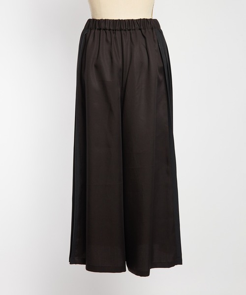 ワイドパンツ パンツ エクセルツイル　プリーツツイルパンツ レディース メンズの画像