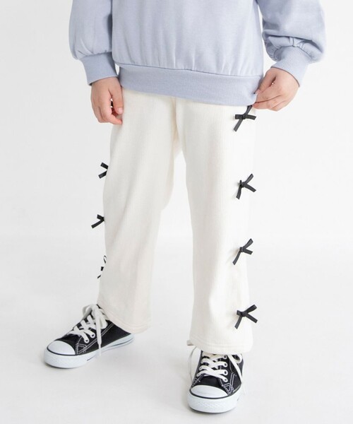 おもちゃ、パンツ branshes（ブランシェス） パンツ 「あったか」サイドリボン裏シャギー