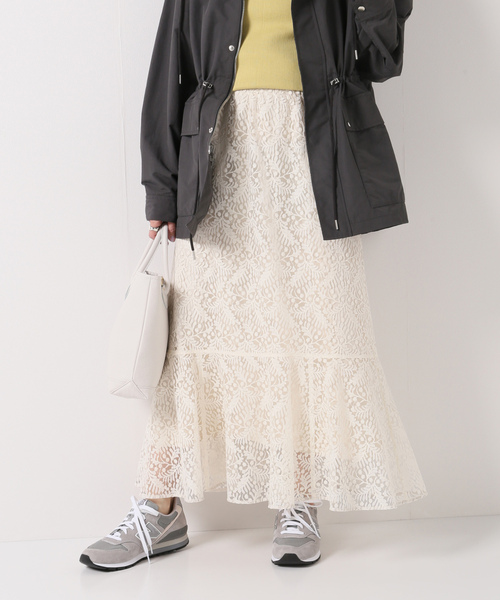 IENA」 ロングスカート 38 ホワイト レディース