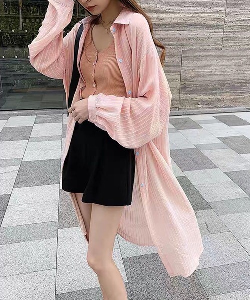 「Amulet」 シャツワンピース L ブルー レディース_画像9