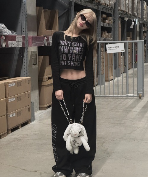 KsG tシャツ レタリングクロップドトップス レディース メンズ