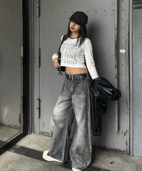 KsG tシャツ レタリングクロップドトップス レディース メンズ