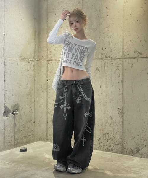 KsG tシャツ レタリングクロップドトップス レディース メンズ