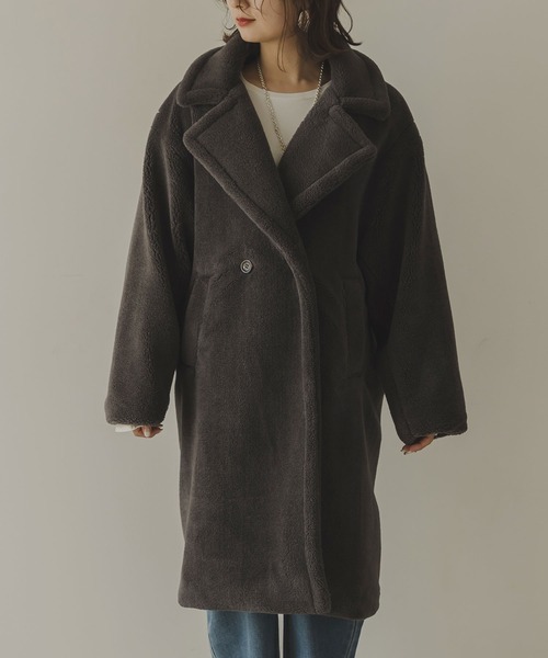 「rectangle」 チェスターコート FREE モカ レディース_画像5