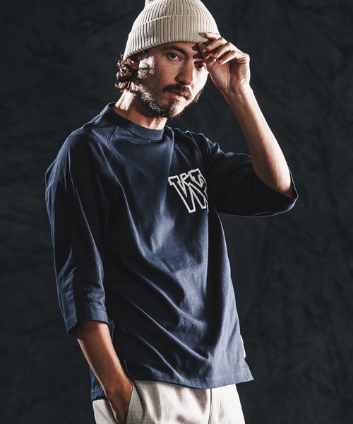 wjk reluxe tシャツ mlt5533-initial print raglan LS tee カットソー