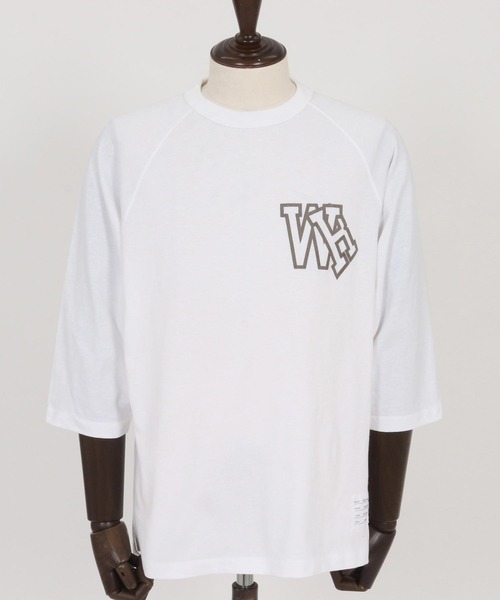 wjk reluxe tシャツ mlt5533-initial print raglan LS tee カットソー