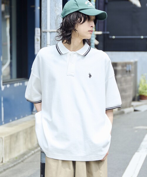 「U.S. POLO ASSN.」 半袖ポロシャツ MEDIUM グレー メンズ_画像4