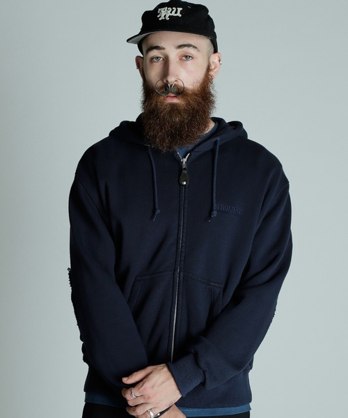 schott」 ジップアップパーカー 2XL ブラック メンズ Black zipped 