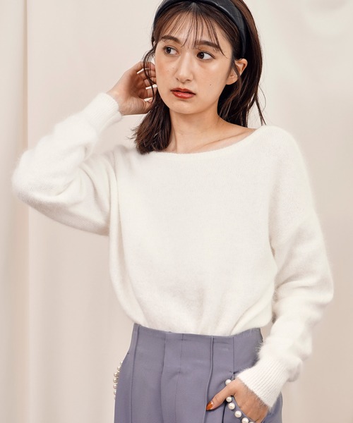 Noela 長袖ニット NOELA（ノエラ） ニット セーター ダブルカラードッキングニット