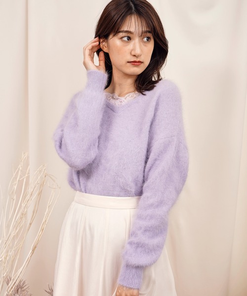 Noela 長袖ニット NOELA（ノエラ） ニット セーター ダブルカラードッキングニット