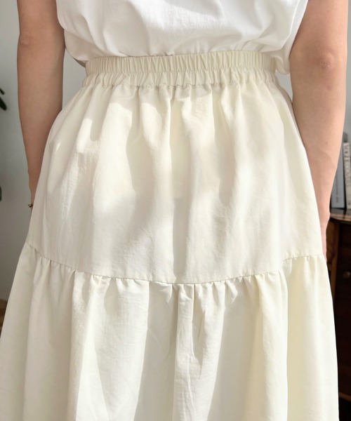 「moment+」 フレアスカート M カーキ レディース_画像9