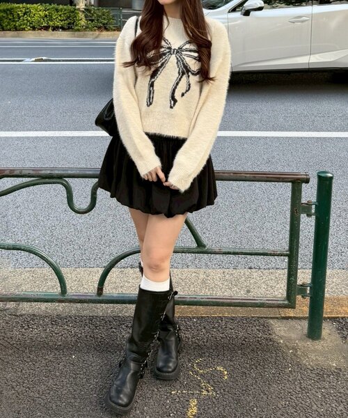 「continuer de NICE CLAUP」 長袖ニット FREE アイボリー レディース_画像2