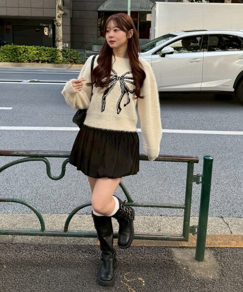 「continuer de NICE CLAUP」 長袖ニット FREE アイボリー レディース_画像3