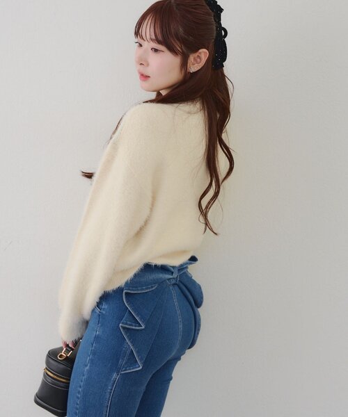 「continuer de NICE CLAUP」 長袖ニット FREE アイボリー レディース_画像9