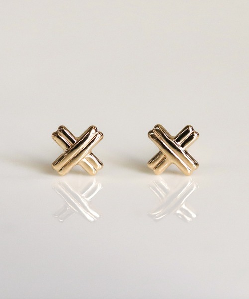 cui-cui（キュイキュイ） ピアス ゴールド クロス ピアス | K10YG