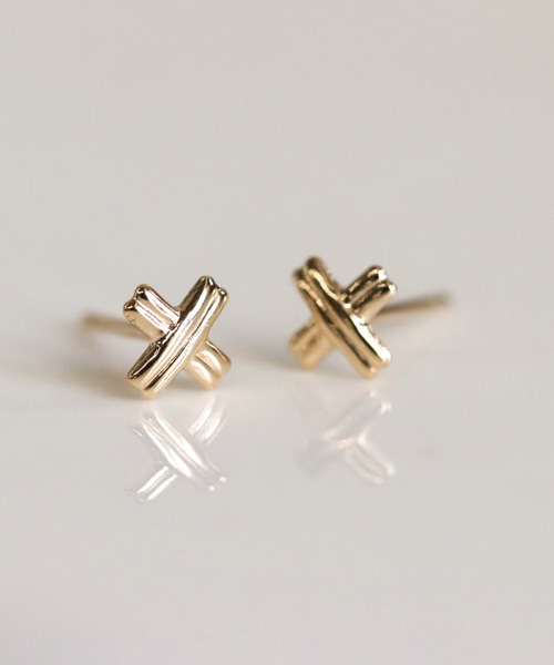 ピアス ゴールド クロス ピアス | K10YG 「Web限定」 レディース メンズの画像