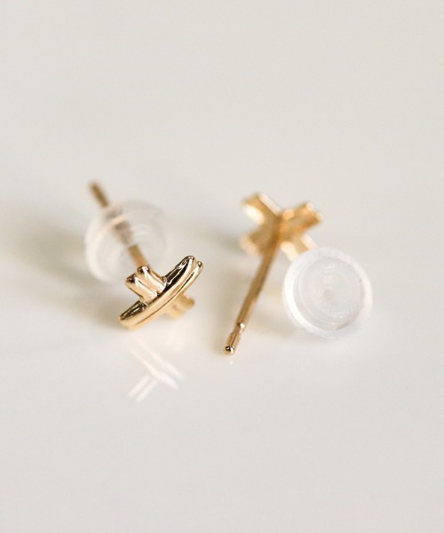 ピアス ゴールド クロス ピアス | K10YG 「Web限定」 レディース メンズの画像