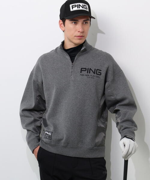 PING（ピン） セーター ニット 長袖ハーフジップニット メンズ