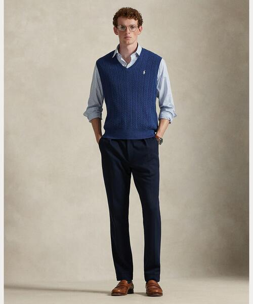 Mサイズ　Polo Ralph Lauren ケーブルニットベスト　ライトブルー POLO RALPH LAUREN（ポロ・ラルフローレン） セーター ニット ケーブル