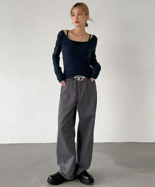 「BLACKUP」 長袖カットソー FREE ブラック レディース_画像4